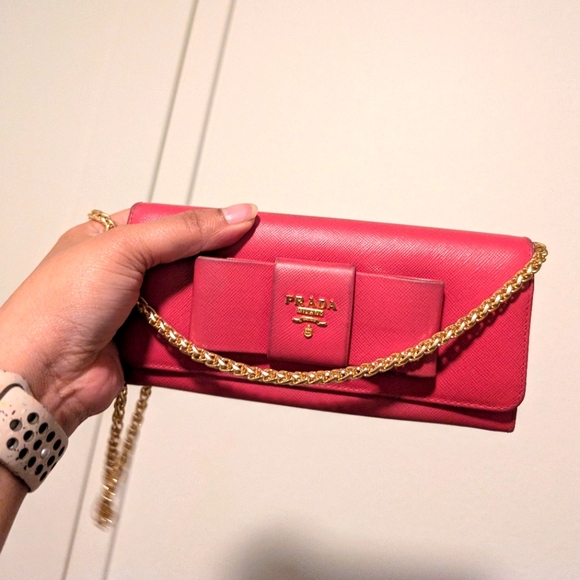 Pink Prada Wallet with Double Snap - Picture 8 of 13